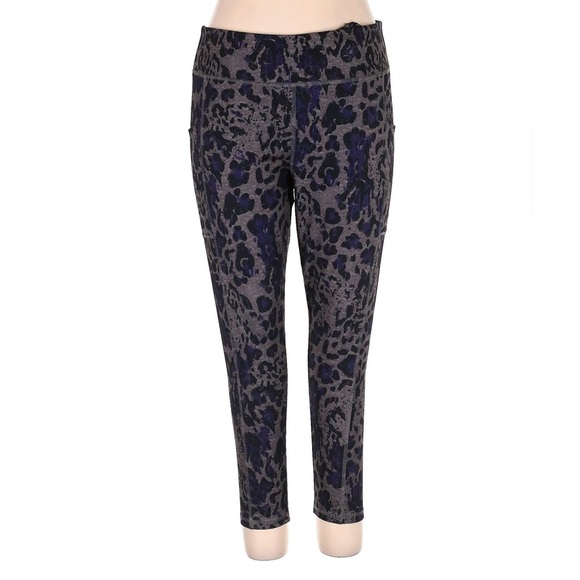 NWT Live well active leopard print purple and grey workout leggings - Picture 1 of 4